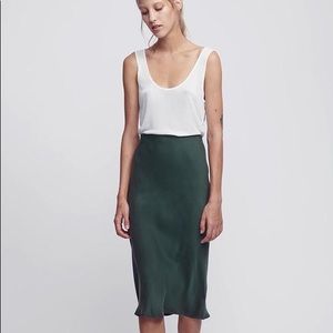 Silk Laundry Bias Cut Silk Midi Skirt